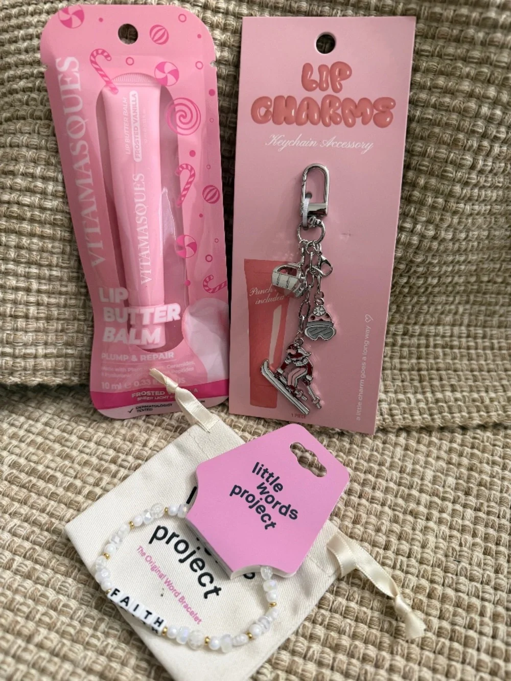 Lip butter balm/ lip charms/ faith bracelet